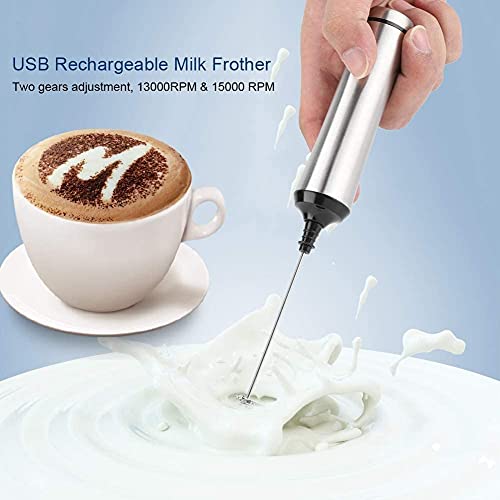 WPHGS Melkfolie - Handheld oplaadbare melkfolie, roestvrijstalen koffie-folder met standaard voor koffie, latte… - Image 5