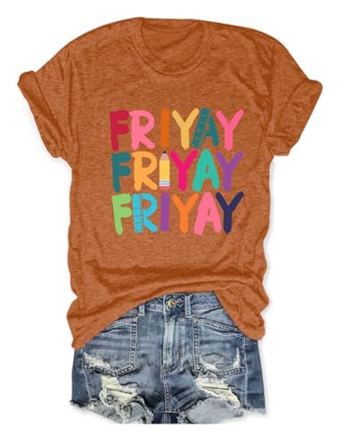 Friyay Shirt Funny Teacher T-Shirt for Women Teachers Life Tee Friday Weekend Tee Back to School Apparel