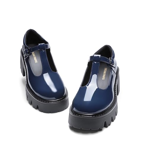 DREAM PAIRS Women's T-Strap Mary Jane Pumps Shoes,Navy,9.5 - image 6