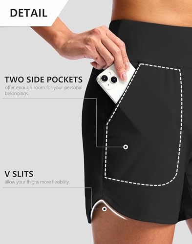 G Gradual Women's 5" Swim Board Shorts Quick Dry High Waisted Beach Shorts for Women Swimsuit Bottoms with Liner Pockets4