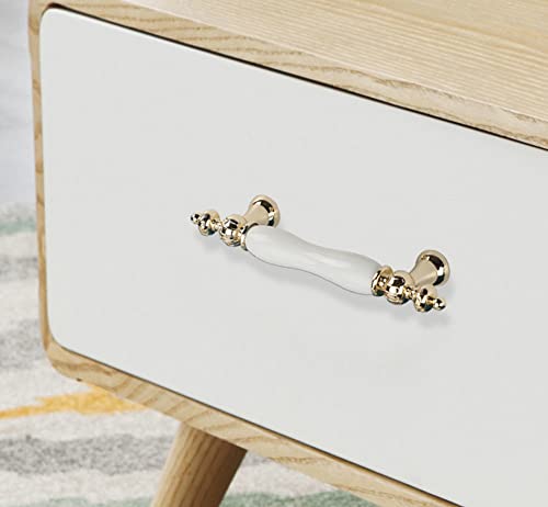 CONPHERON 2 Pcs Cupboard Pulls Handles White Ceramic Cabinet Handles Kitchen Drawer Knobs Furniture Wardrobe Bow Door Handles 96mm - Image 3