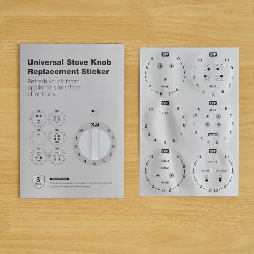 Image of 3-Pack 6 dials 4 ring Stove top knob stickers Replacement markings,(52mm inner diameter)