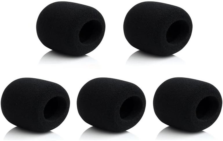 5 Pcs Negro Micrófono Windscreens Esponja de Espuma para de micrófono inalámbrico