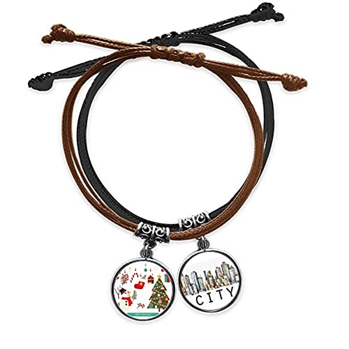 Bracelet bonhomme de neige en cuir parfait pour vos tenues des fêtes de fin d'année