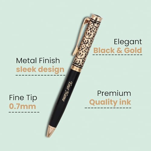 Image of Celebr8 Customized Name Engraved Metal Pen for Men | Personalized Blue Ink Signature Writing Pen | Premium Office Stationery | Friendship Day Gifts | Corporate Gift for Employees & Colleagues