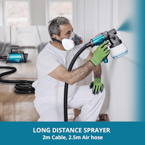 Tilswall Paint Sprayer Shark800, 800W Paint Spray Gun, Electric Spray Paint Gun with 1300ml, 4 Nozzles & 3 Patterns, HVLP Spray Gun for Painting, Furniture, Cabinets, Easy to Clean by Tilswall - Image 8