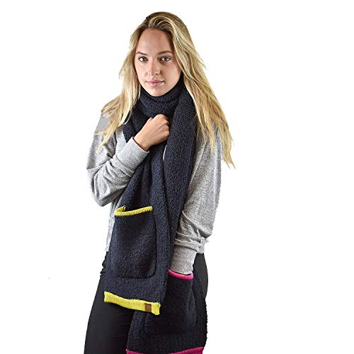 C.C Multicolored Soft Winter Warm Sherpa Knit Pocket Extra Long Shawl Scarf2