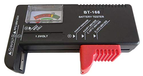 CableVantage Battery Tester, Model BT-168 Battery Checker for AA AAA C D 9V 1.5V Button Cell Batteries (Requires No Battery for Operation)