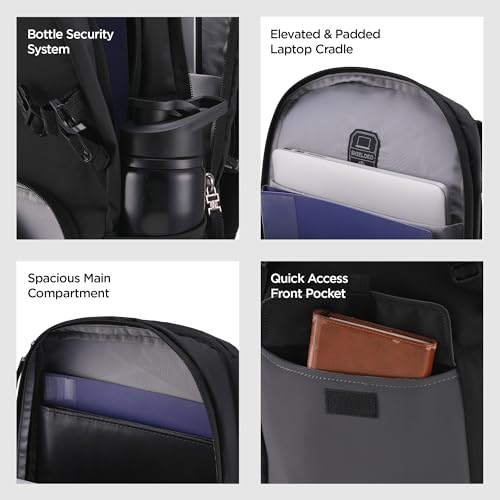 Image of HARISSONS RHINO Laptop Backpack | 30L | Fits 15.6 inch Laptop | 420D PU-Coated Polyester & Vegan Leather | Office, Commute & Travel | Laptop Protection, Trolley Sleeve, Organizer