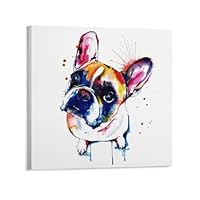 Amazon.co.jp: 水彩犬 アート ポスター フレンチ ブルドッグの