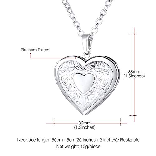 Women-Girls-Locket-Necklace-Platinum-18K-Gold-Photo-Lockets-that-Hold-PictureChain-20-Inch-Personalized-Gift-Custom-Love-Heart-Image-Necklaces