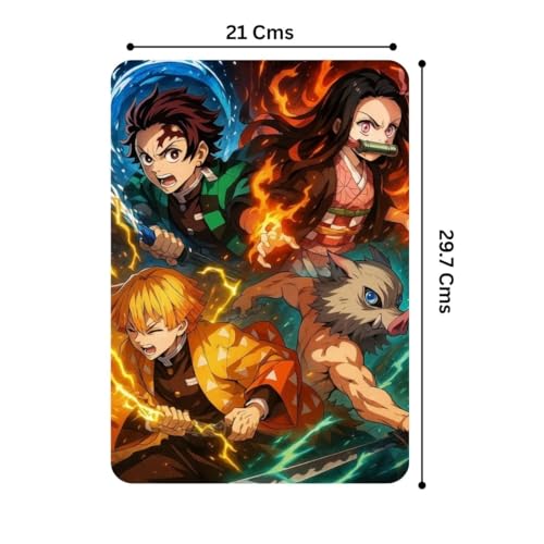 Image of Zesta Bathroom Decor Items Washroom Decor Tin Sign | Aesthetic Posters Wall Poster for Bedroom | Magnetic Cafe Decoration Items / Restaurant Decorations Items | Quirky Home Decor Bar Accent (Demon Slayer((2))