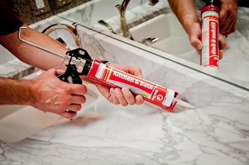 Image of Red Devil 0885 Kitchen & Bath Low Odor Silicone Sealant, 2.8 Oz Squeeze Tube, Clear, Pack of 12