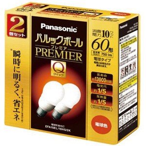 Amazon | パナソニック 電球形蛍光灯 パルックボールプレミアQ 60形