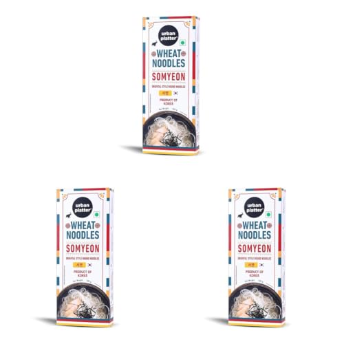 Image of Urban Platter Somyeon Wheat Noodles, 250g (Thin Korean Noodle | Light & Delicate Texture | Perfect for Cold Noodles & Light Sauces) (Pack of 3)