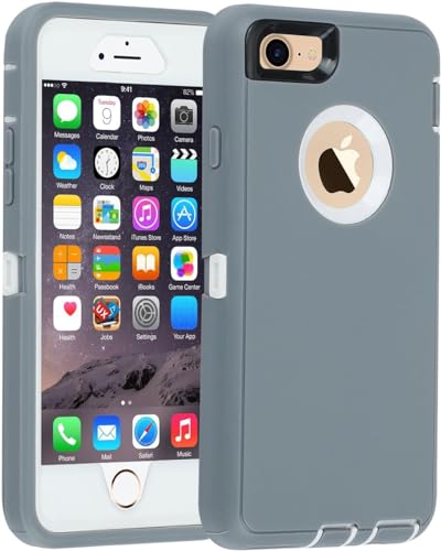Co-Goldguard Case for iPhone 6 Plus/6S Plus Case Built in Screen Protector Heavy Duty 3 Layer Full Body Shockproof Dust-Proof Drop-Proof Phone Cover for iPhone 6 Plus/6S Plus 5.5inch, GreyWhite
