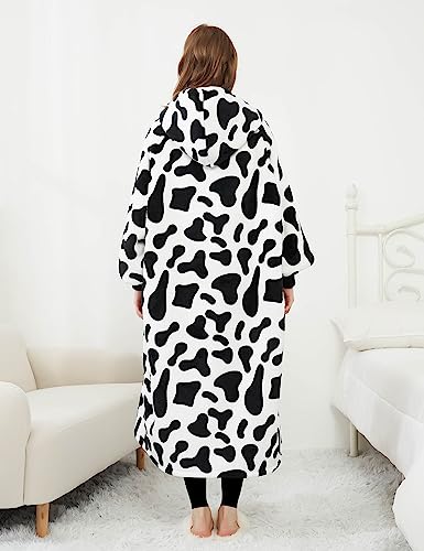 Image of KFUBUO Wearable Blanket Hoodie for Adults Sherpa All Patterns Oversized Sweatshirt Blanket with Pocket