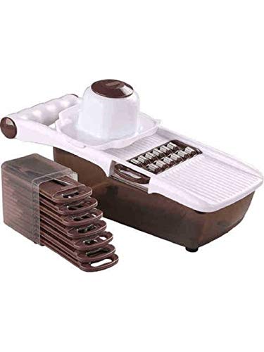 LOMONI picadora ajustable cortadora de verduras de cocina herramienta de cocina rallador de patata y cebolla cortadora de mandolina de frutas y verduras marrón