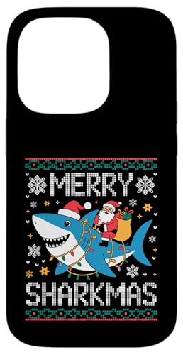 Merry Sharkmas AO[Z[^[ T^ CfBO V[N Cgt X}zP[X iPhone 14 Pro p