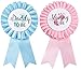 CoolerthingssDG, Daddy to be & Mom to be Tinplate Badge Pin - Baby Shower Button New Dad Gifts Gender Reveals Party Baby Boy Blue and pink Rosette Button Baby Celebration, 2 colors
