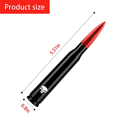 Ajxn 1 PC Car Truck Bullet Antenna, Auto Antenna Mast, Suitable for GM Chevy Silverado 1500 2500 3500 HD Avalanche GMC Sierra 1500 2500 3500 Denali Heavy Duty Pickup Trucks Accessories (Red #1)
