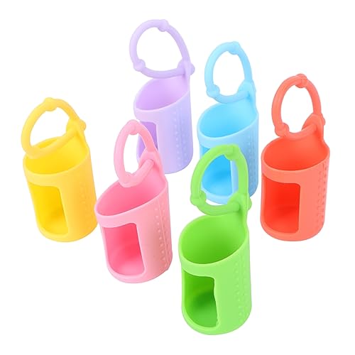 Healvian 6Pcs Silicone Protective Cover for Roller Bottles Essential Oil Carrying Case with Strap Travel Organizer for Essential Oil Bottles Safe and Convenient