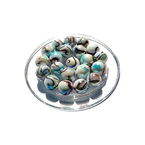 MaRécréation – Lot De 25 Billes Tigre Blanc Intense – Verre 14 Mm – Jeu De Récréation