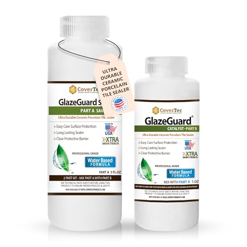 CoverTec GlazeGuard Satin Ceramic & Porcelain Tile, Grout Sealer Satin Finish (4 oz Kit)