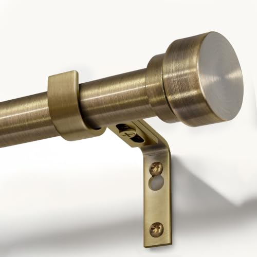 Lootkell Antique Bronze Curtain Rods for Windows 48 to 84 with Adjustable Brackets Heavy Duty 1 Diameter Window Treatment Rod with Solid Metal Finials for Outdoor Bedroom Kitchen Living Room