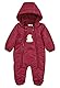 Sterntaler Baby - Mädchen Overall Baby Overall Gesteppt mit Kapuze Eisbär Elia, Dunkelrot, 80