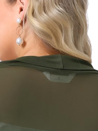 Image of Agnes Orinda Plus Size Mesh Crop Cardigans for Women Long Sleeve Open Front See Through Sheer Bolero Shrug Top