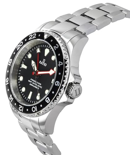 Image of RATIO FreeDiver Dive Watch Sapphire Crystal GMT Rotating Bezel Automatic Diver Watch 200M Water Resistant Diving Watch for Men