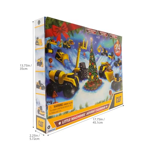 Cat 83367 Construction Toys, Little Machines Advent Calendar - Kids Toys For Ages 3 And Up - 24 Piece Set With 10 Little Machines Vehicles & Magic Insta-Dirt! thumb #3