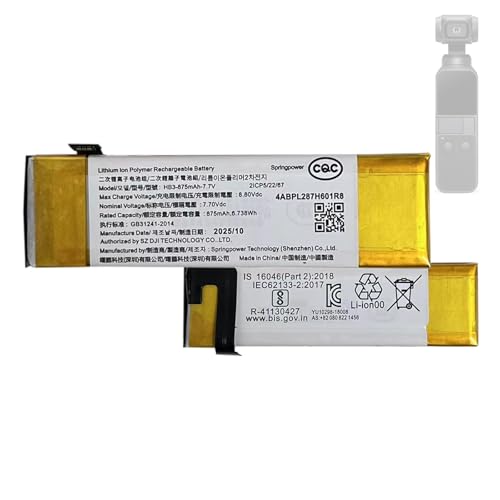 HIGHAKKU �����p�d�r Osmo Pocket, Osmo Pocket 2, Osmo Pocket II OT110 OT-210 �Ή� HB3-875mAh-7.7V