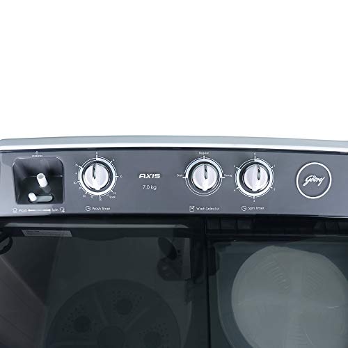 Image of Godrej 7 Kg Semi-Automatic Top Loading Washing Machine (WSAXIS 70 5.0 SN2 T GR, Grey)