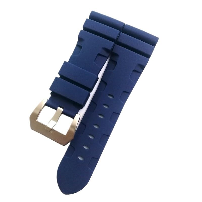 Bracelet de montre en caoutchouc bleu 24mm 26mm haute finition souple