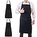 Zanfqvo Große Kochschürze Wasserdicht Schürze, 2 Stück Schwarze Schürze, Verstellbare Grillschürze mit 2 Taschen, Küchenschürze für für Köche BBQ Malerei Backen Kochen