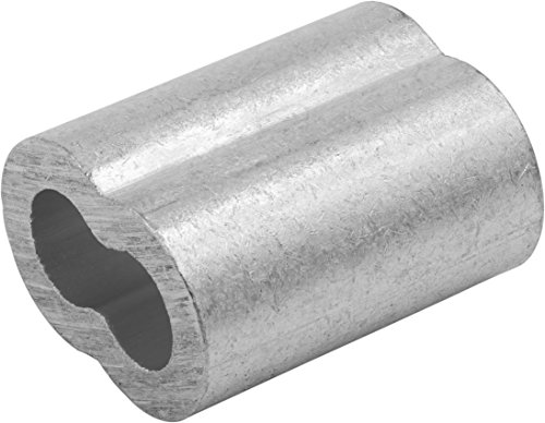 Swage Right MIL-SPEC Aluminum Swage Sleeves Clip & Ferrules (7/32 inch) – Oval Duplex Wire Rope Cable Crimping Loop Fittings (Pack of 50)