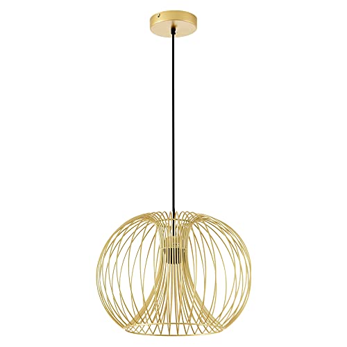 Preisvergleich Produktbild HOMCOM Hängeleuchte, golde moderne Deckenlampe, Deckenstrahler, E27, 40W, Küche, Bar, Wohnzimmer, Schlafzimmer, Stahl, Ø37 x 150H cm (ohne Birne)