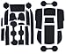 CupHolderHero for Subaru Ascent 2019-2020 Custom Liner Accessories - Premium Cup Holder, Console, and Door Pocket Inserts 24-pc Set (Blue Trim)
