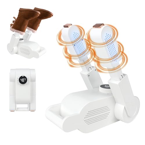 Hojalis Secador De Zapatos Eléctrico, Secador De Botas, Secador Zapatos Electrico con Temporizador Inteligente,Plegable Secador Botas Esqui,Calentador de Zapatos y Botas,Elimina Eficazmente los Olores