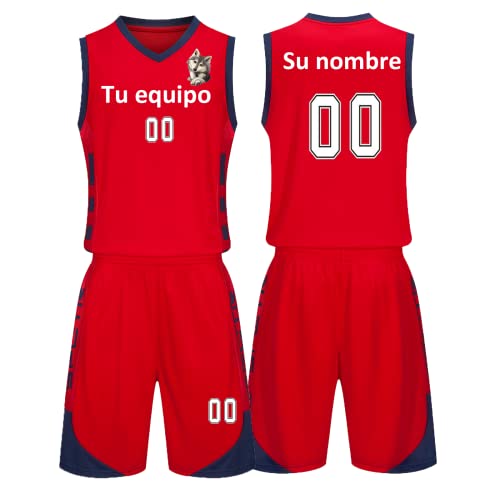 Camiseta Baloncesto Personalizada para Niño Niña Hombre Femenino-Personalización de La Ropa de Baloncesto con Tu Nombre, Número, Nombre del Equipo, Logo Cover
