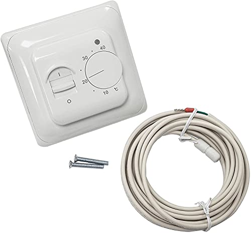 KETOTEK Manuel Thermostat Chauffage au Sol Electrique avec sonde AC 220V 16A, Régulateur de Thermostat Plancher Chauffant Mécanique - Image 6