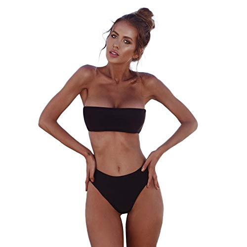 JURTEE Bikini para Mujer Tankini Moda Sexy Solid Color Bandeau Vendaje Señora...