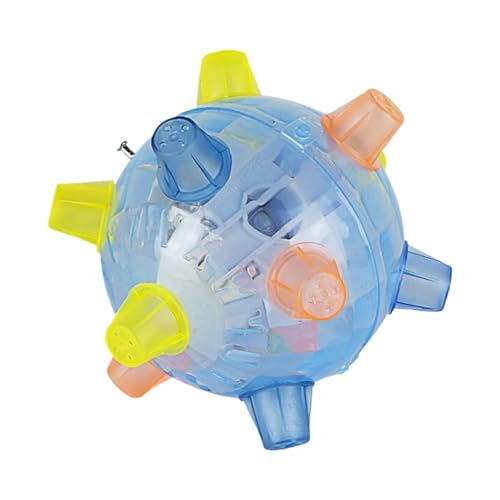 Interactive Dog Toy, Jumping Activation Ball, Flashing Battery Powered with Light and Music Automatic Jumping Ball for Indoor an