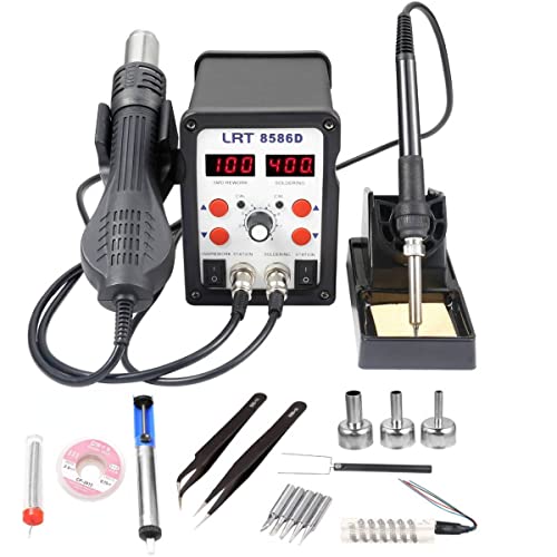 LRT 8586D Digital Soldering Iron Station Hot Air Rework Station 2 in 1