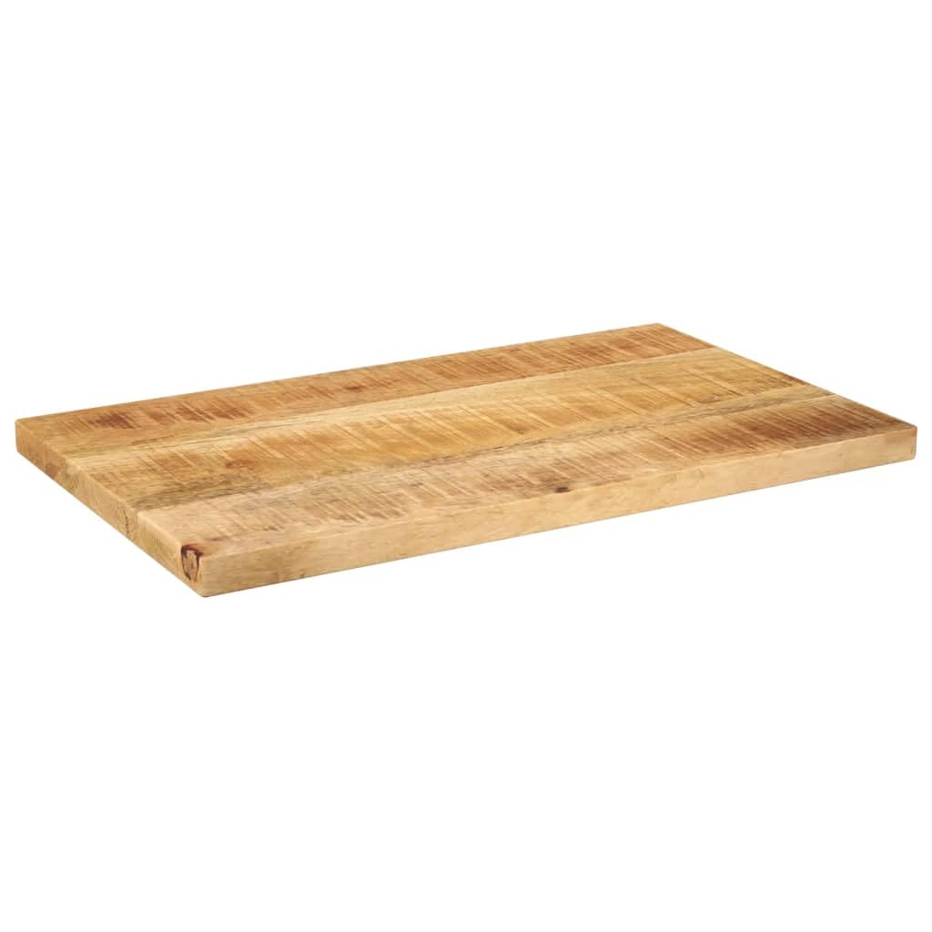 Tablero de mesa de 40 x 20 x 3,8 cm, rectangular, madera maciza de mango, robusta mesa de repuesto áspera para mesa de comedor, escritorio y mesa de centro, placa de madera natural, único