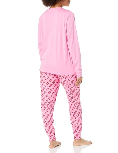Happy Nation Girls Adult Size Classic Pj Sleep Set, Fuchsia Pink2