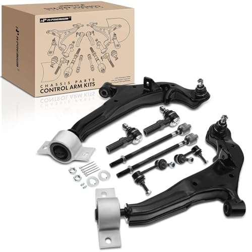 A-Premium Set of 8, Front Lower Control Arm, Sway Bar Link, Inner Outer Tie Rod End, Compatible with Nissan Maxima 2000-2003, Infiniti I30 2000-2001, I35 2002-2004