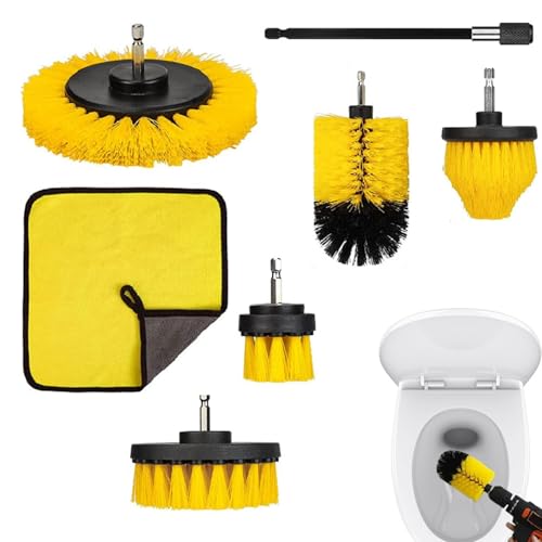クリーニング用電動ドリル ブラシ, 7 個のパワー スクラバー クリーニング ブラシ, 多機能家庭用クリーニングツール、家庭用およびオフィス用のディテールブラシセット